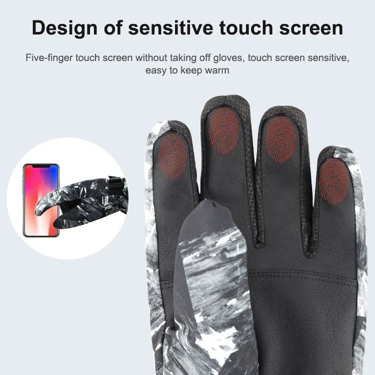 Winter Thermal Ski Gloves Outdoor Waterproof Velvet Gloves Thickening Touch Screen Motorcycle Gloves, Size: XL(Red)