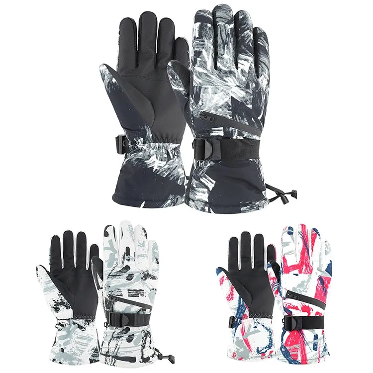 Winter Thermal Ski Gloves Outdoor Waterproof Velvet Gloves Thickening Touch Screen Motorcycle Gloves, Size: XL(Red)