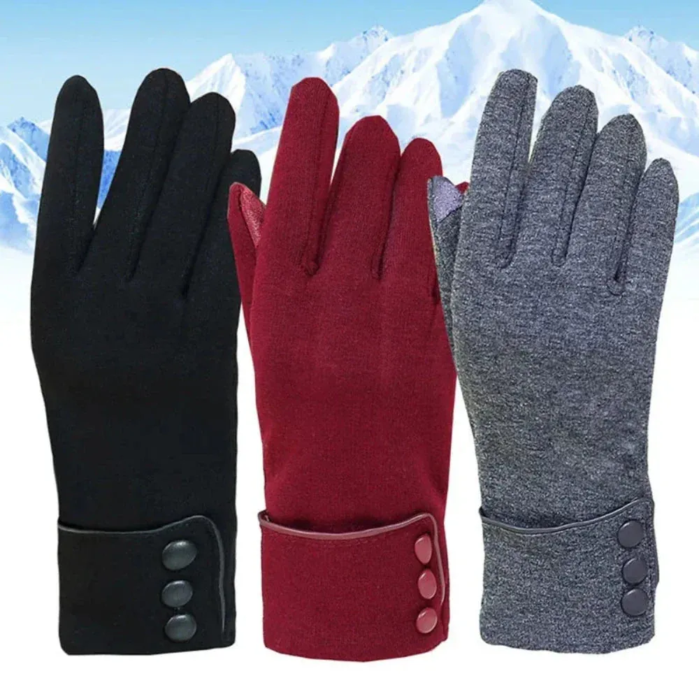 Women Winter Fleece Lined Touch Screen Warm Gloves