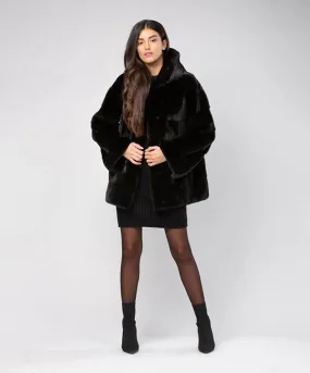 Women's Black Mink Short Jacket