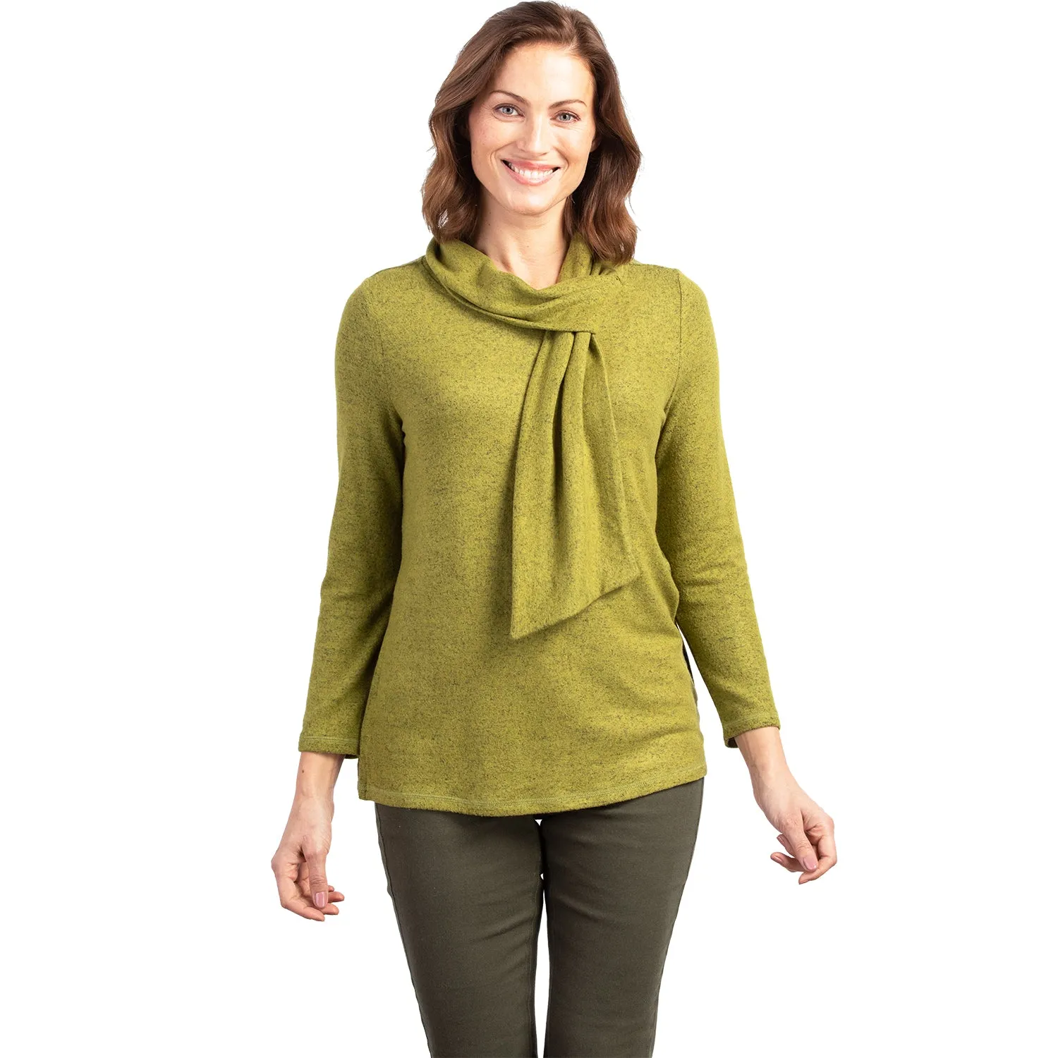 Women's Habitat Tie Neck Pullover Peat Moss