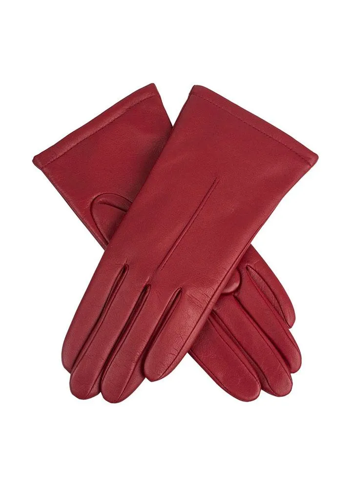 Women's Single-Point Lined Leather Gloves