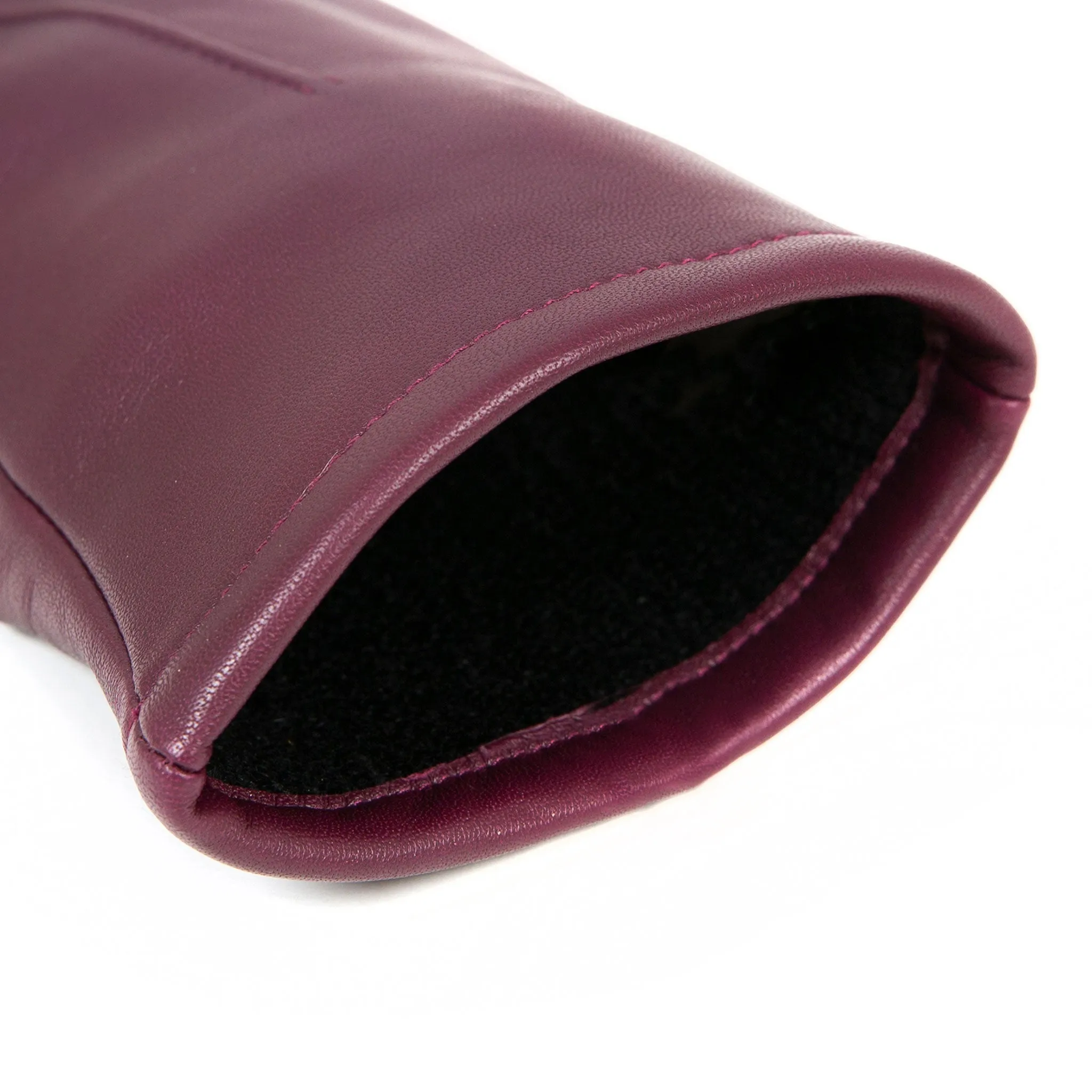 Women's Single-Point Lined Leather Gloves