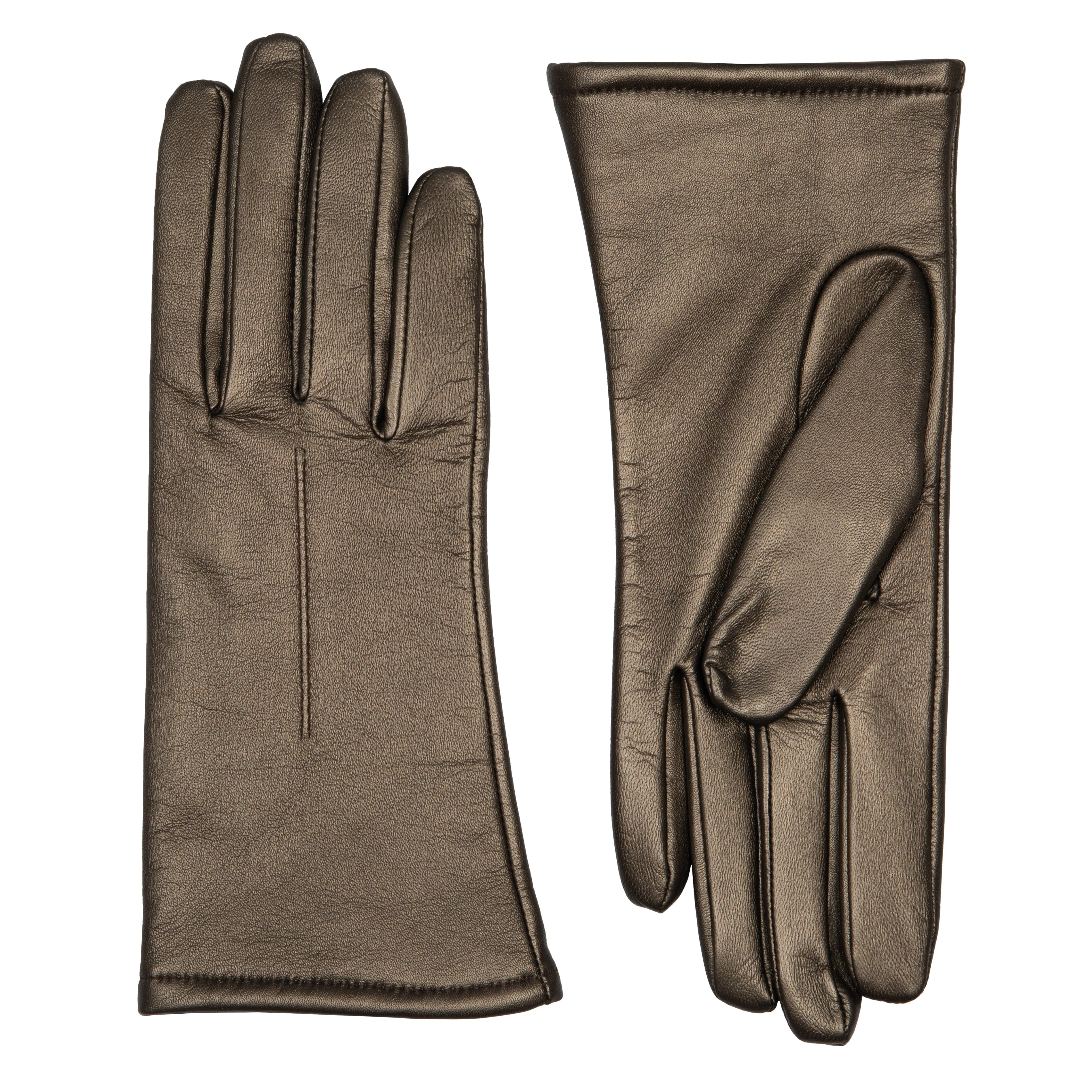 Women's Single-Point Lined Leather Gloves