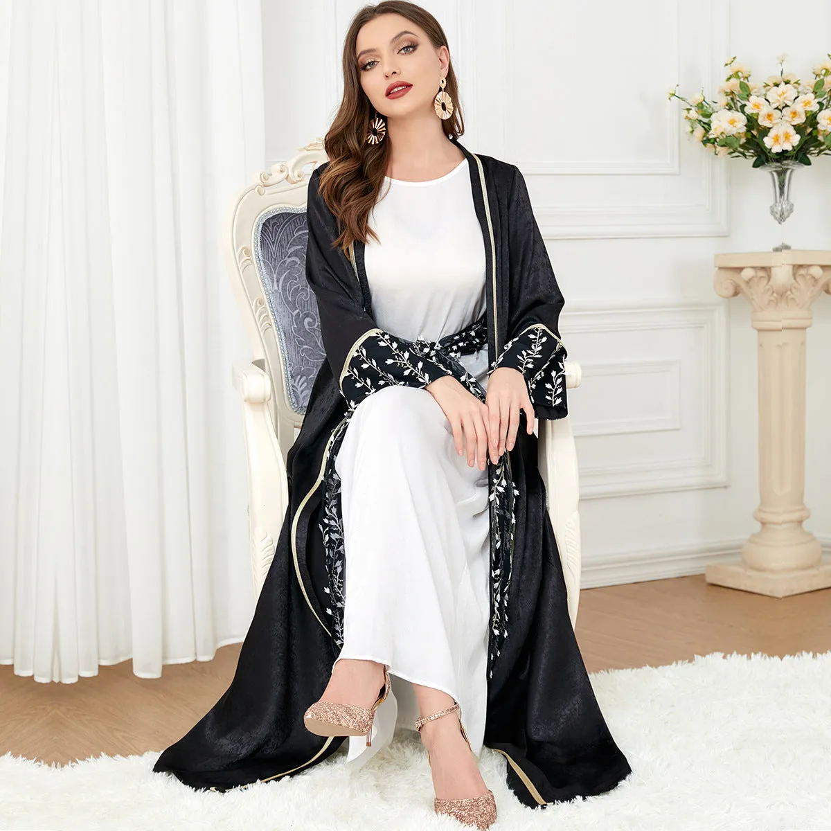 Women's Suit Two-piece Middle Eastern Long-sleeved Dress For Women