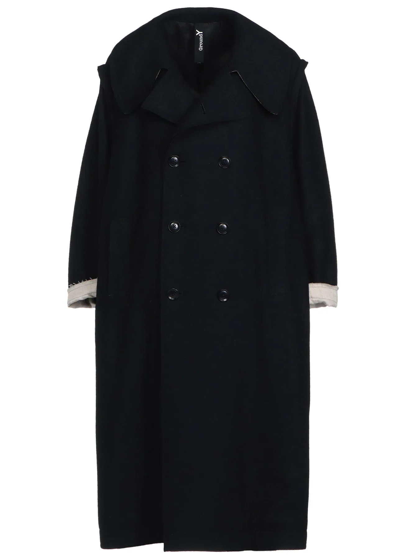 WOOL COMPRESSED BOUCLE TRUNCATED TRENCH COAT