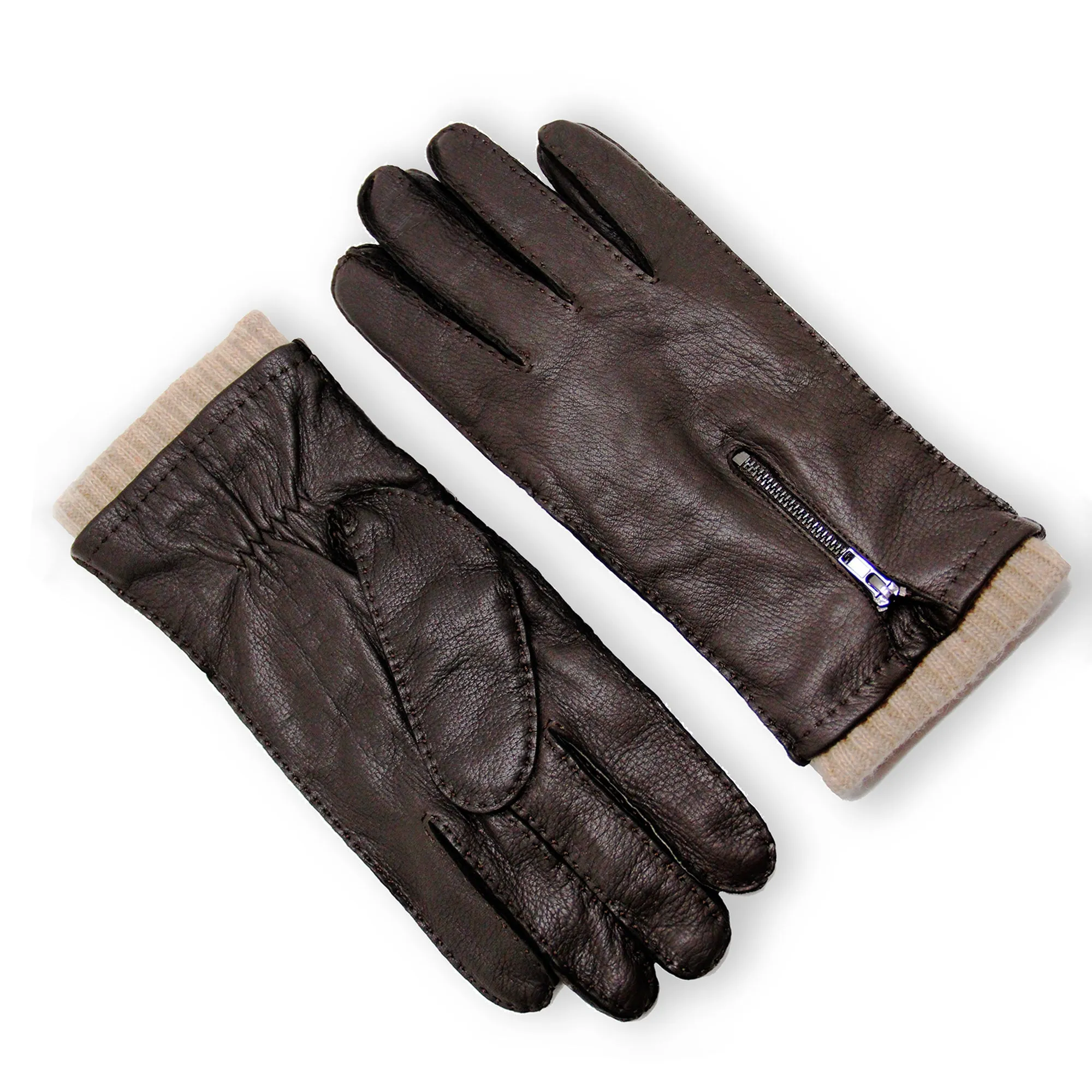 YISEVEN Men's Wool Deerskin Leather Gloves