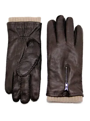 YISEVEN Men's Wool Deerskin Leather Gloves