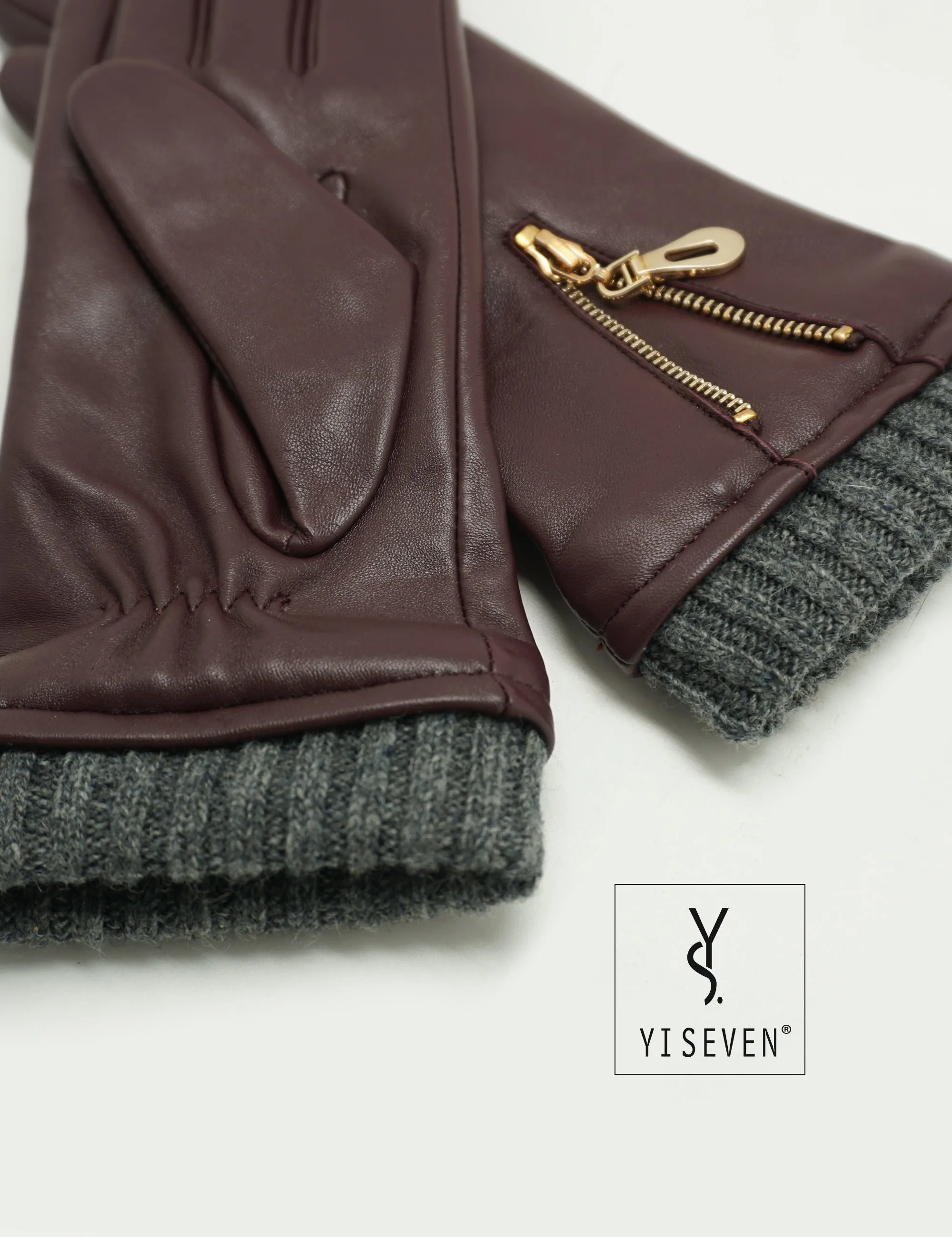 YISEVEN Women's Winter Sheepskin  Leather Gloves