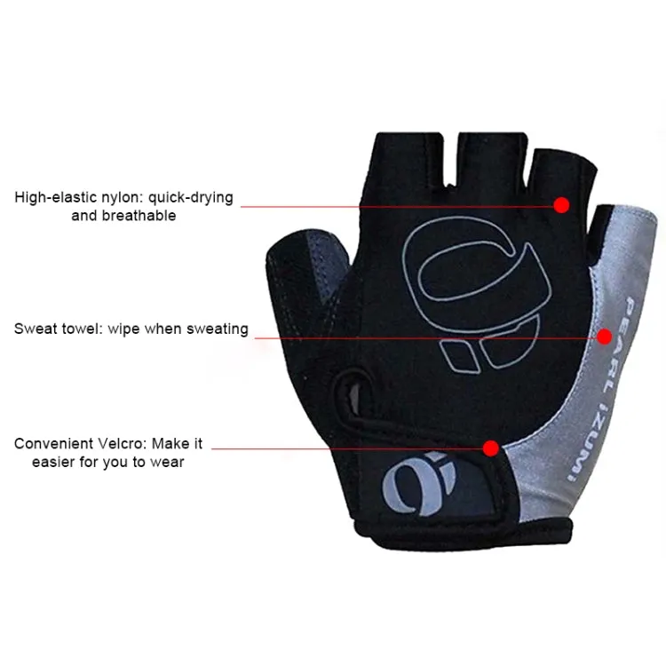 YIZIMI Anti-shock Half-finger Gloves Cycling Silicone Short Finger Gloves, Size: L(Black Yellow)