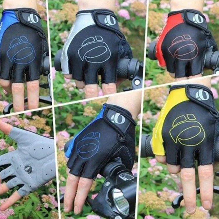 YIZIMI Anti-shock Half-finger Gloves Cycling Silicone Short Finger Gloves, Size: L(Black Yellow)