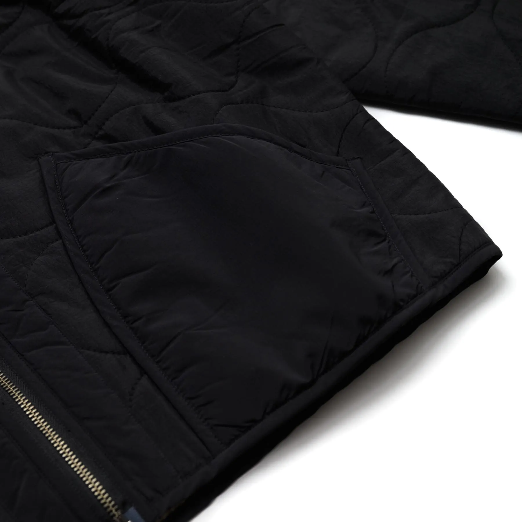 Zip Liner Jacket - Black Nylon Sherpa