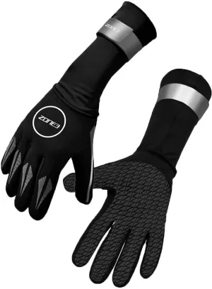 ZONE3 Neoprene Swim Gloves Black/Silver (2mm)